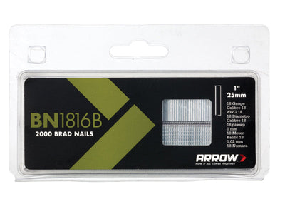 Arrow BN1816B Brad Nails 25mm Brown Head (Pack 2000) – – Now available at MTN Shop UK.