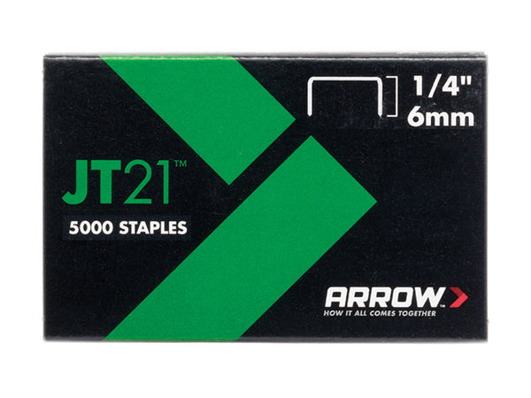Arrow JT21 T27 Staples 6mm (1/4in) (Box 5000) – – Now available at MTN Shop UK.