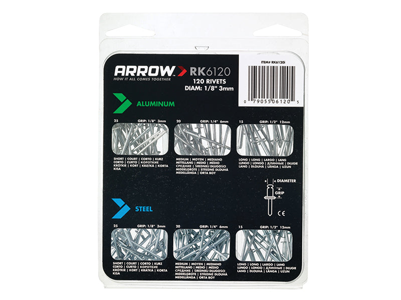 Arrow RK6120 Multi Rivet Pack (120) – – Now available at MTN Shop UK. - imagen 2