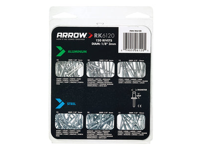 Arrow RK6120 Multi Rivet Pack (120) – – Now available at MTN Shop UK.