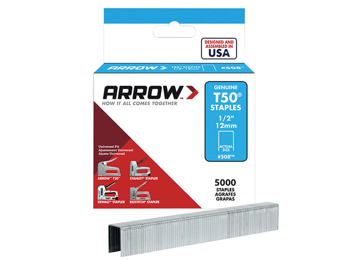 Arrow  T50 Staples 12mm (1/2in) (Bulk Pack 5000)