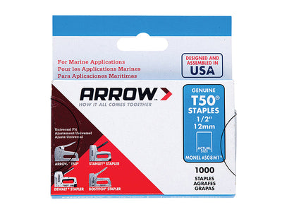 Arrow T50M 508m Monel Staples 12mm (1/2in) (Box 1000) – – Now available at MTN Shop UK.