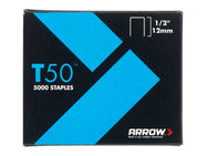Arrow T50 Staples 12mm (1/2in) (Pack 5000, 4 x 1250) – – Now available at MTN Shop UK.