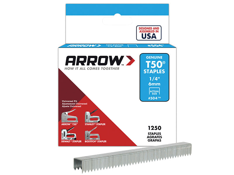 Arrow T50 Staples 6mm (1/4in) (Box 1250) – – Now available at MTN Shop UK. - imagen 2
