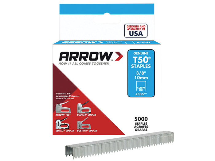 Arrow  T50 Staples 10mm (3/8in) (Bulk Pack 5000)