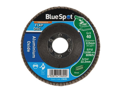 BlueSpot Tools Sanding Flap Disc 115mm 40 Grit – – Now available at MTN Shop UK.