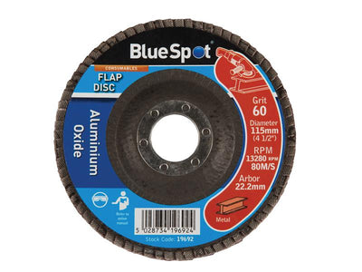 BlueSpot Tools Sanding Flap Disc 115mm 60 Grit – – Now available at MTN Shop UK.