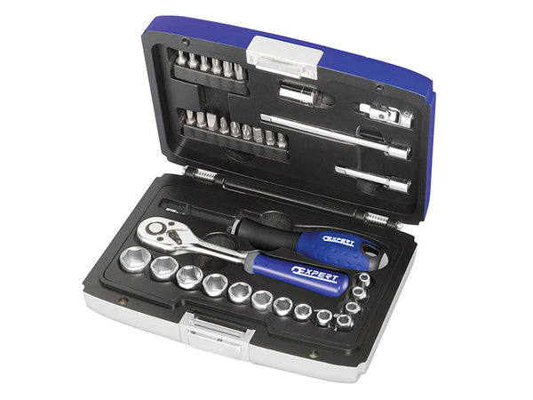 Expert 1/4in Drive Socket & Accessory Set, 34 Piece – – Now available at MTN Shop UK.