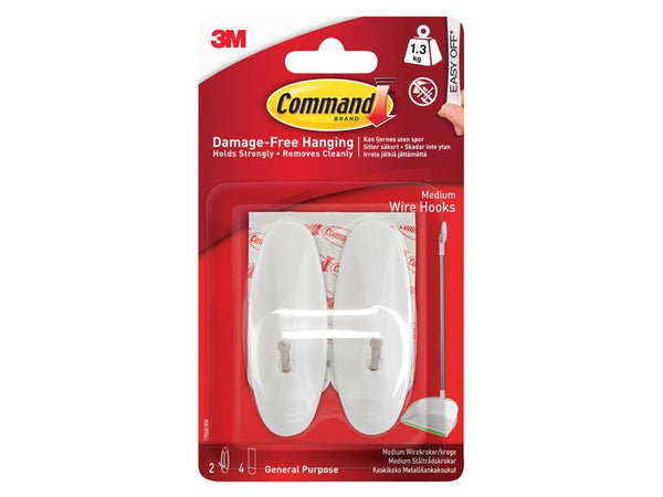 Command™ Medium Wire Hooks (Pack 2) – – Now available at MTN Shop UK.