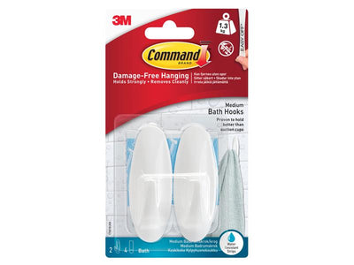 Command™ Medium Bathroom Hooks (Pack 2) – – Now available at MTN Shop UK.