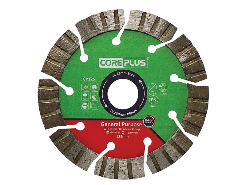 CorePlus GP125 General-Purpose Hybrid Turbo Diamond Blade 125mm – – Now available at MTN Shop UK. - imagen 2