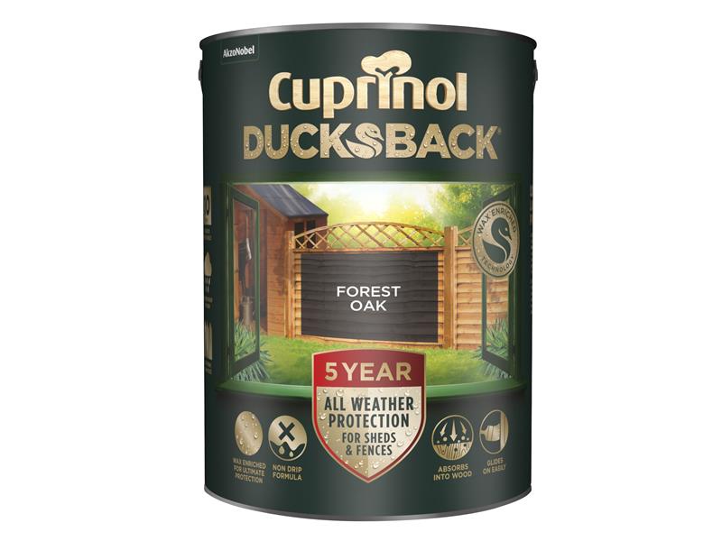 Cuprinol Ducksback 5 Year Waterproof for Sheds & Fences Forest Oak 5 litre – – Now available at MTN Shop UK. - imagen 2