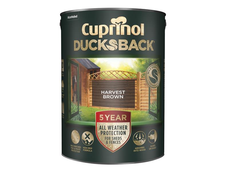 Cuprinol Ducksback 5 Year Waterproof for Sheds & Fences Harvest Brown 5 litre – – Now available at MTN Shop UK. - imagen 2