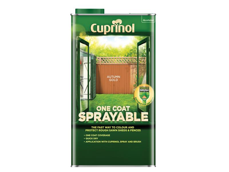 Cuprinol One Coat Sprayable Fence Treatment Autumn Gold 5 litre – – Now available at MTN Shop UK. - imagen 2