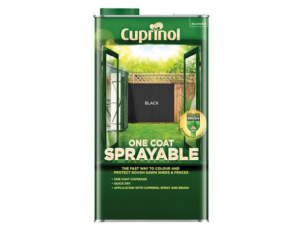 Cuprinol One Coat Sprayable Fence Treatment Black 5 litre – – Now available at MTN Shop UK.