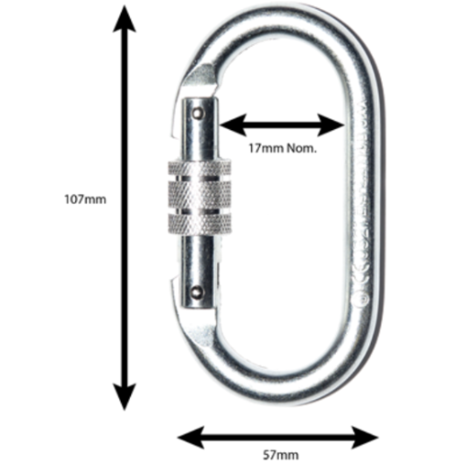 Checkmate 11mm Steel Screw Gate Karabiner - imagen 2