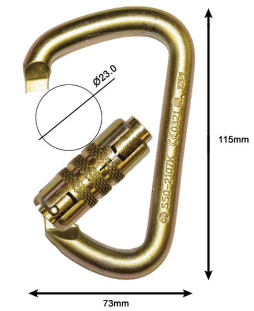 Checkmate 11mm Steel Triple Lock Karabiner