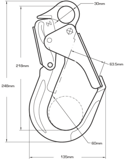 Checkmate Alloy Scaffold Snap Hook Dimension - imagen 2