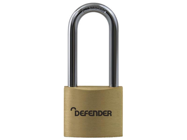 DEFENDER Brass Padlock Long Shackle 40mm – – Now available at MTN Shop UK.