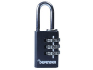 DEFENDER Black Die-Cast Combination Padlock 20mm – – Now available at MTN Shop UK.