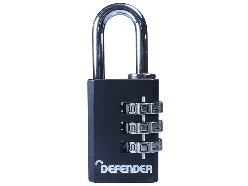 DEFENDER Black Die-Cast Combination Padlock 30mm – – Now available at MTN Shop UK. - imagen 2