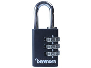 DEFENDER Black Die-Cast Combination Padlock 30mm – – Now available at MTN Shop UK. - imagen 2