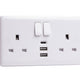 Deta Vimark  Switched Socket 2-Gang + 3 USB Ports 13A