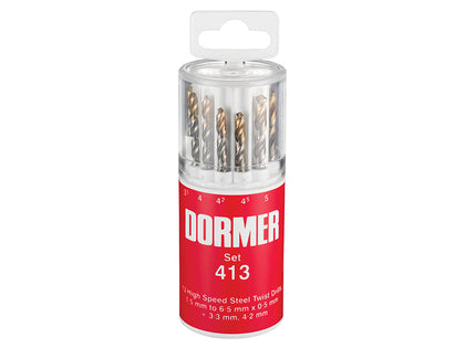 Dormer A094 No.413 HSS TiN Coated Drill Set of 13 1.5- 6.50mm x 0.5mm – – Now available at MTN Shop UK.