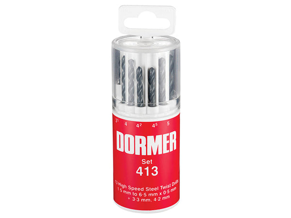 Dormer A191 No.413 Metric HSS Drill Set of 13 1.5-6.5 x 0.5mm – – Now available at MTN Shop UK.