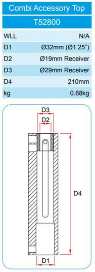 Doughty Combi Top – A 29mm receiver with the option of receiving 19mm spigots. Fit 32mm diameter tube. Complement Doughty large selection of lighting stands. – Now available at MTN Shop UK. - imagen 2