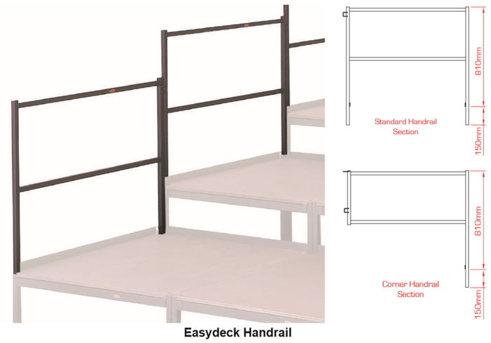 Doughty Easydeck Handrail - Portable Staging for Small Venues