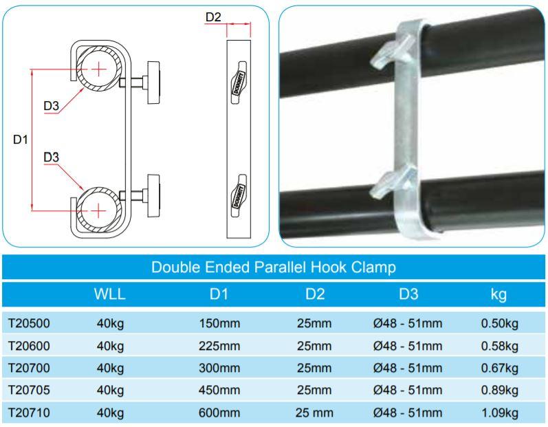 Doughty Hook Clamp (Steel)- Double Ended Parallel- MTN Shop EU - imagen 4