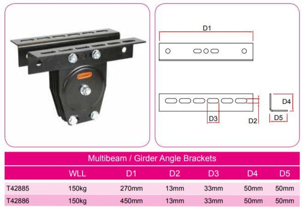 Doughty Multibeam Girder Brackets(Suits any Pulley) offered by MTN Shop EU