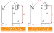 Doughty Scenery Fixing - Short Hanging Iron – Supplied with an M8 Bow Shackle. Used to fly scenery panels for the construction of stage scenery. 2x ⌀6mm fixing holes. The eye in & eye out available. – Now available at MTN Shop UK. - imagen 3