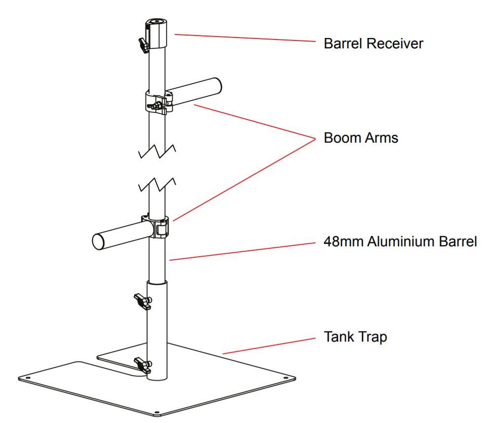 Setup of the lighting boom arm.