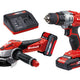 Einhell  TE-TK 18 Li Drill & Grinder Kit 18V 1 x 1.5Ah & 1 x 3.0Ah Li-ion