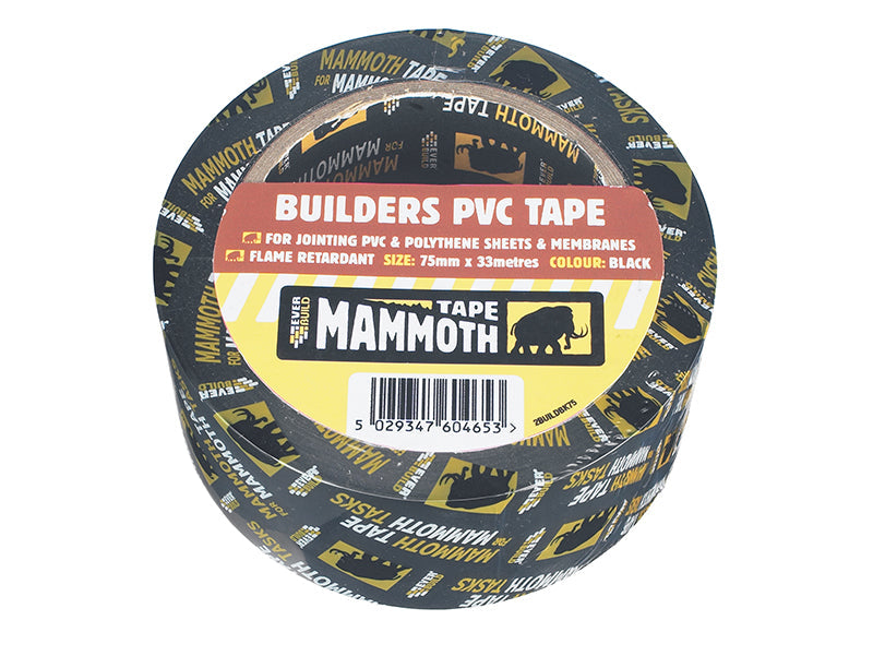 Everbuild Builder's PVC Tape 75mm x 33m Black – – Now available at MTN Shop UK. - imagen 2