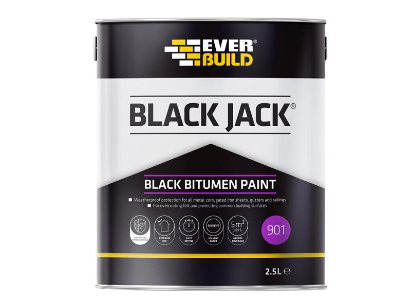 Everbuild Black Jack® 901 Black Bitumen Paint 2.5 litre – – Now available at MTN Shop UK. - imagen 2