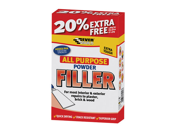 Everbuild All Purpose Powder Filler 1.5kg + 20% Free – – Now available at MTN Shop UK.