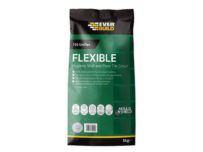 Everbuild 730 Uniflex Hygienic Tile Grout Grey 5kg – – Now available at MTN Shop UK.
