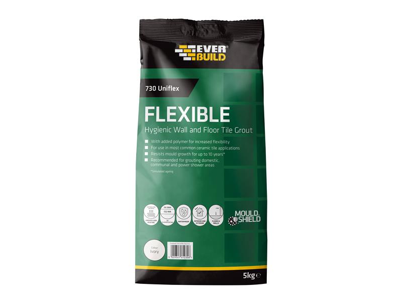 Everbuild 730 Uniflex Hygienic Tile Grout Ivory 5kg – – Now available at MTN Shop UK. - imagen 2