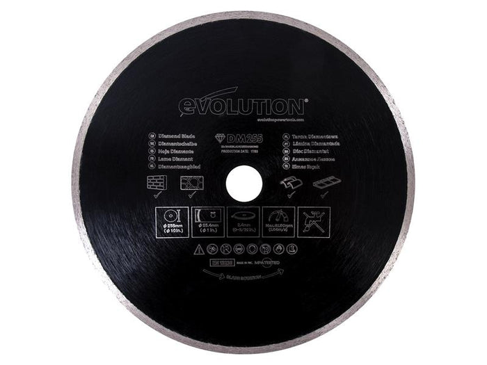 Evolution  RAGE® Diamond Blade, Continuous Rim 255 x 25.4mm