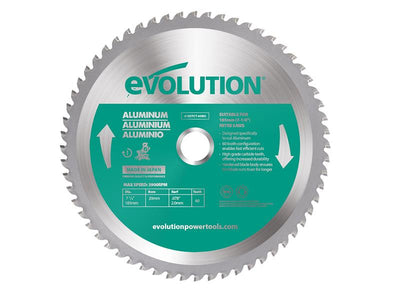 Evolution Aluminium Cutting Circular Saw Blade 185 x 20mm x 60T – – Now available at MTN Shop UK.