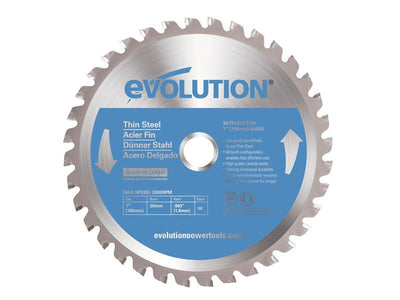 Evolution Thin Steel Cutting Circular Saw Blade 180 x 20mm x 68T – – Now available at MTN Shop UK.