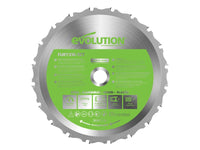 Evolution  FURY® Multi-Purpose TCT Circular Saw Blade 210 x 25.4mm x 20T