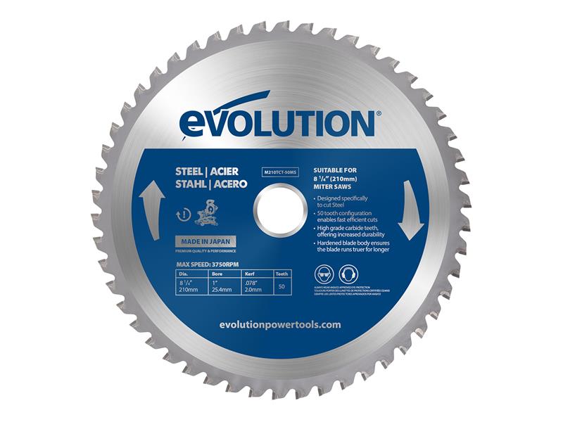 Evolution Mild Steel Cutting Mitre Saw Blade 210 x 25.4mm x 50T – – Now available at MTN Shop UK. - imagen 2