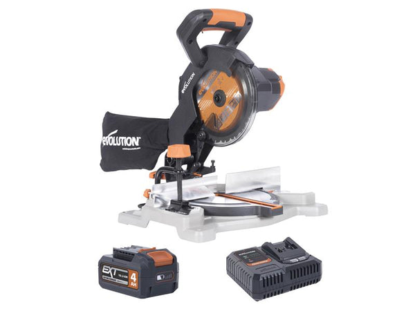 Evolution R185CMS-Li EXT Compound Mitre Saw 18V 1 x 4.0Ah Li-ion – – Now available at MTN Shop UK.