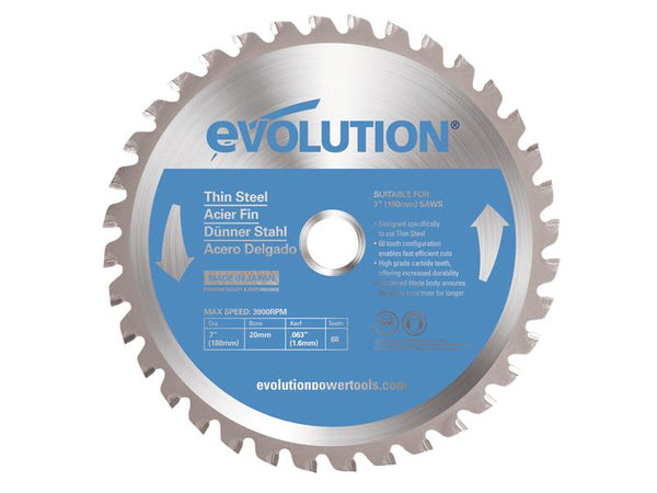 Evolution Thin Steel Cutting Circular Saw Blade 180 x 20mm x 36T – – Now available at MTN Shop UK.