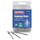 Faithfull Aluminium Rivets 4.8 x 8mm Short Pre-Pack of 50