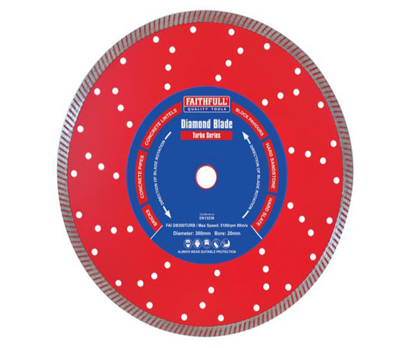 Faithfull Turbo Cut Diamond Blade 300 x 20mm
